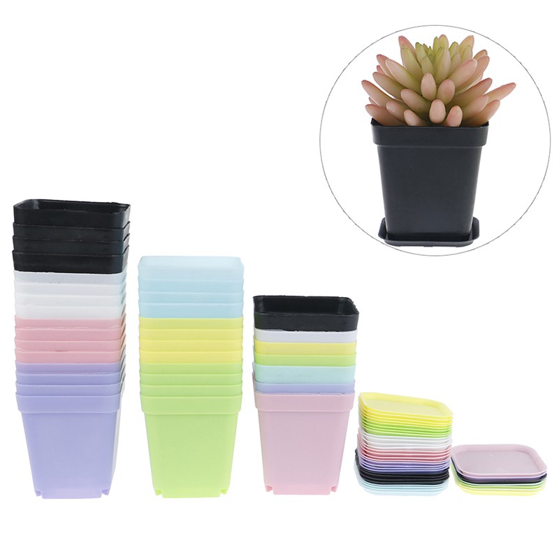 Set 5 Chậu Hoa Mini Bằng Nhựa Dùng Để Trang Trí