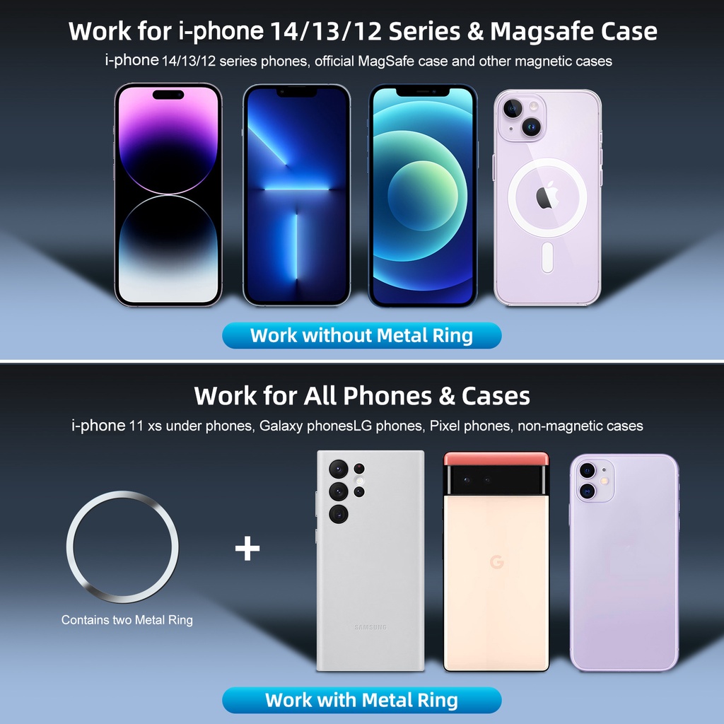 Guugei Giá Đỡ Điện Thoại Có Nam Châm Thông Dụng Gắn Xe Hơi Cho i-Phone 13 12