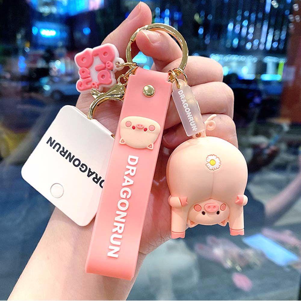 Móc Khóa Hình Mông Heo Hoa Cúc Dễ Thương