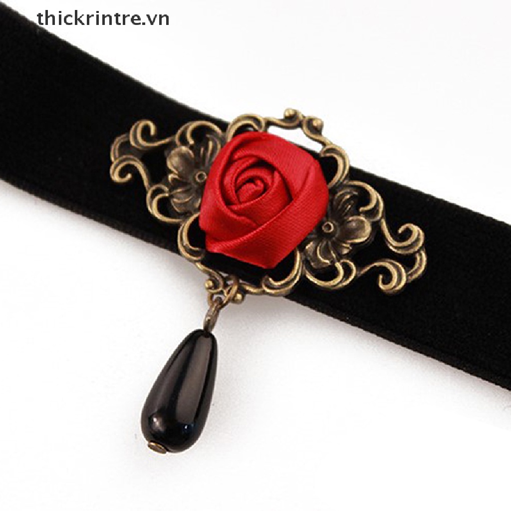 [Mới] Vòng Cổ Choker Hoa Hồng Thanh Lịch Cho Nữ (1 Cái)