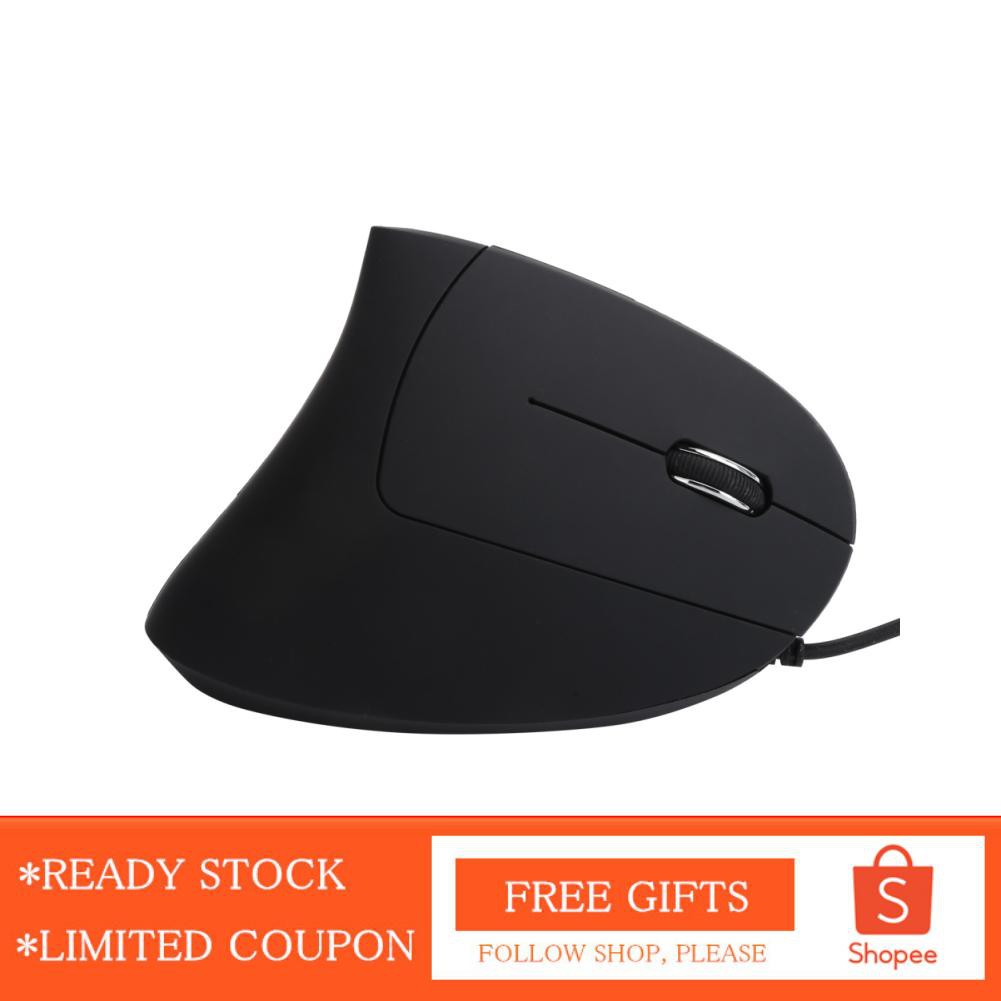 Alwaysonline Vertical Optical Wired Mouse Right Hand with 3-Level Adjustable Resolution for Office Game