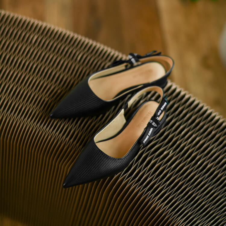 Giày Xăng Đan Da Mũi Nhọn Thời Trang Mùa Hè 2022 Cho Nữ