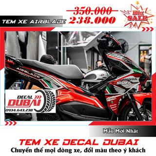 Tem Trùm Airblade 2020 Đỏ Bạc Đen Mẫu Mới