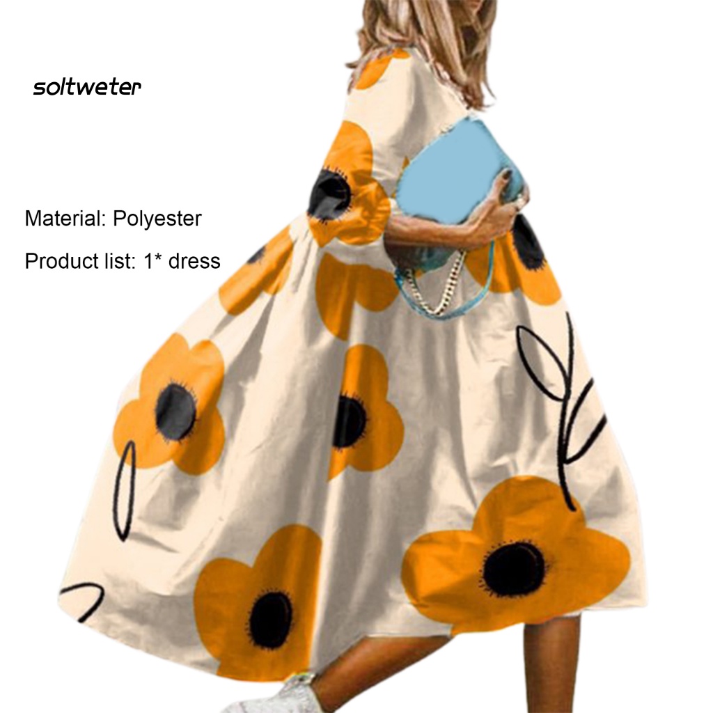 Đầm Đi Biển Tay Lửng Mềm Mại Phong Cách Boho