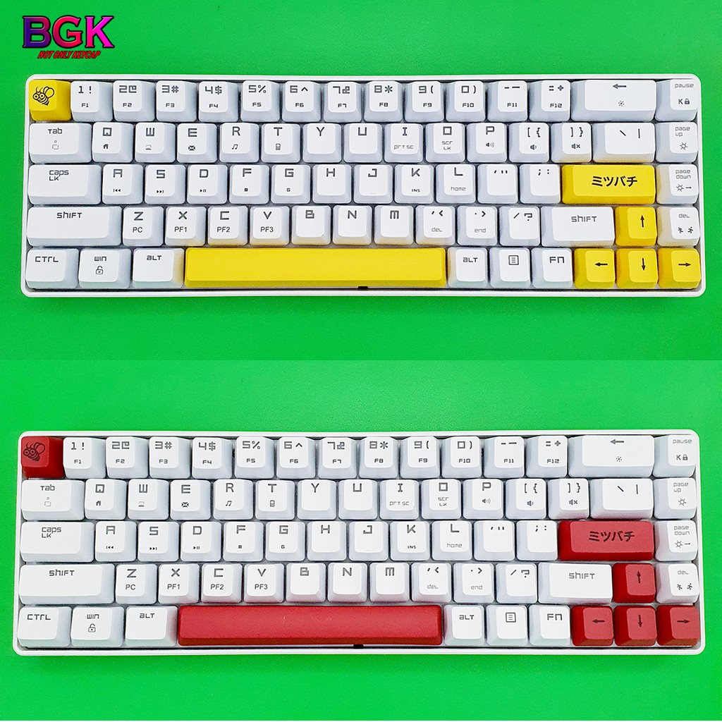 Bộ Keycaps Ong Mật Dễ Thương Cute Honey Bee Chất Liệu PBT In Dye Sub