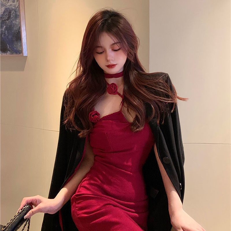 COZOK Đầm Hai Dây Không Tay Quyến Rũ Hợp Thời Trang