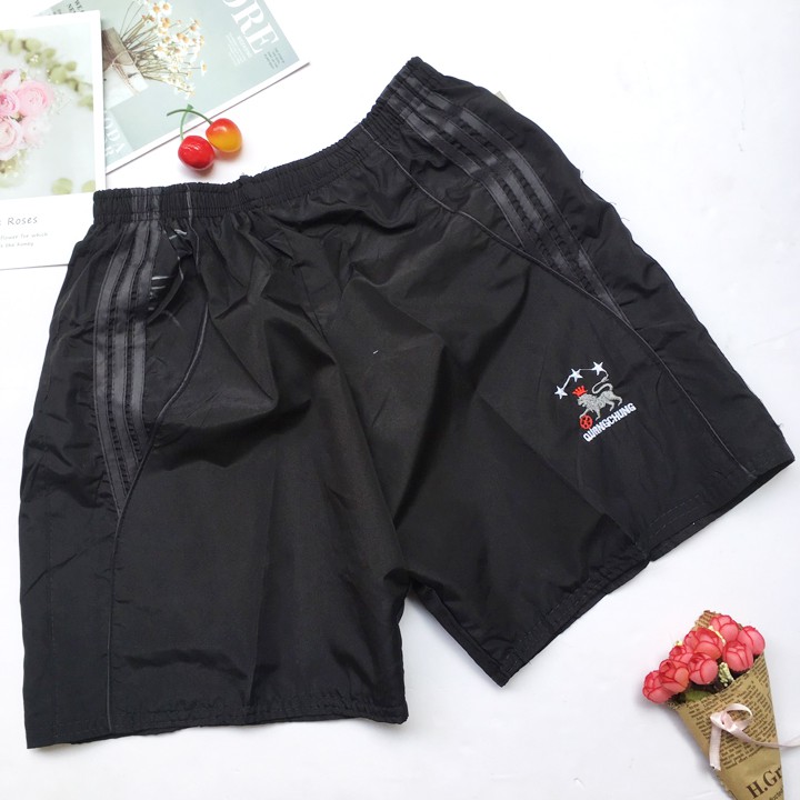 Quần đùi nam freesize từ 47-55kg KHÔNG TÚI Quần short nam vải dù phối 3 sọc - QDN22 | BigBuy360 - bigbuy360.vn
