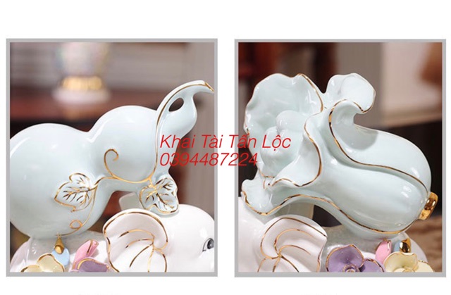 Cặp voi tài lộc trang trí phong thuỷ