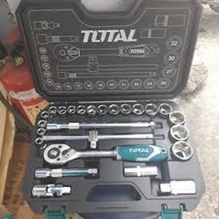 Bộ 25 cái socket và cần siết 1/2 inch total tht121251 bộ đầu tuýp