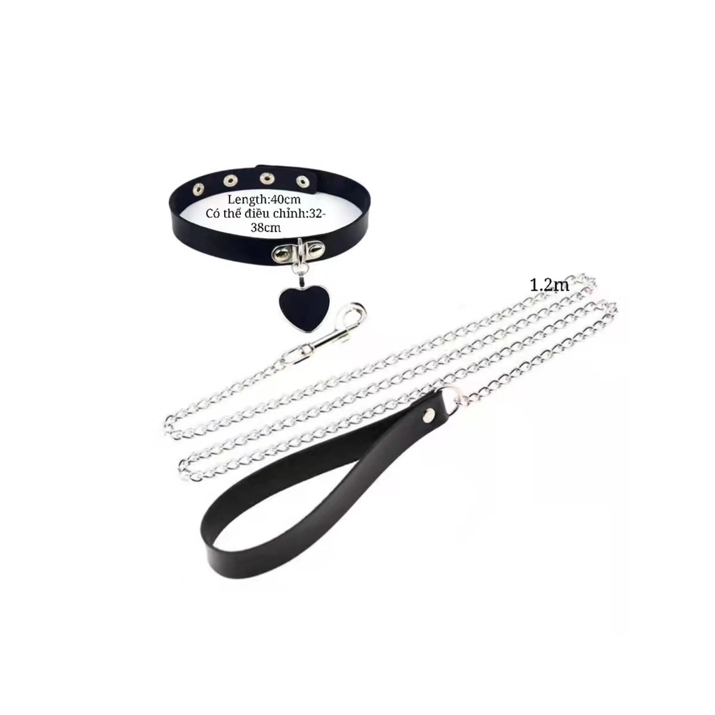（Giao hàng bảo mật）Cosplay vòng cổ Choker hình trái tim kèm dây xích - Phụ kiện--OldGL
