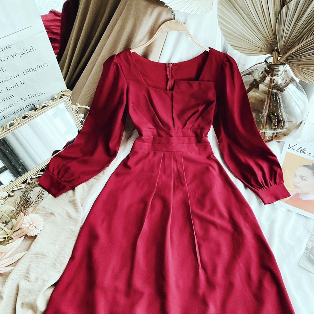 Đầm dự tiệc trắng dập ly ngực tay dài phong cách trẻ trung XUKA-DRESS MT100-chất Lụa cao cấp đẹp | BigBuy360 - bigbuy360.vn