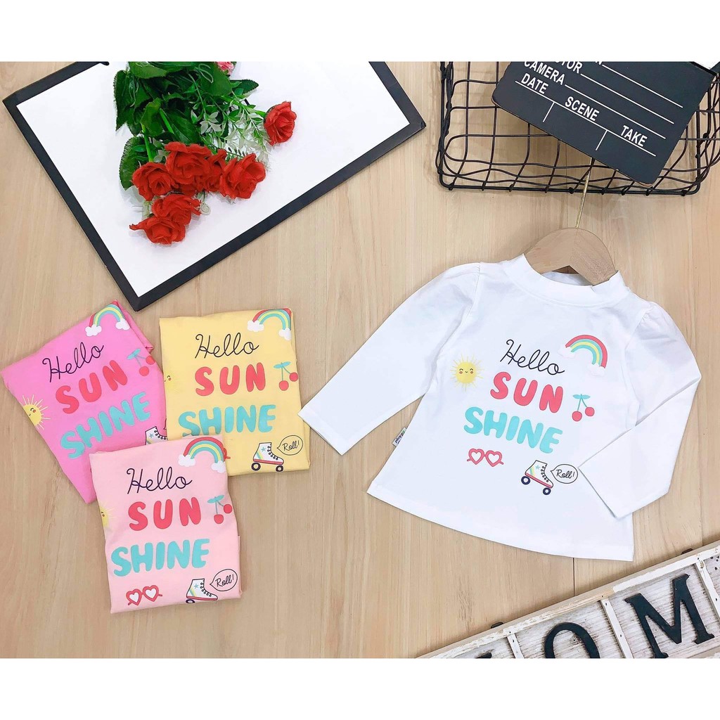 8-22kg Áo thu cổ 2 phân Hello Sunshine cho bé gái HÀNG CỰC ĐẸP