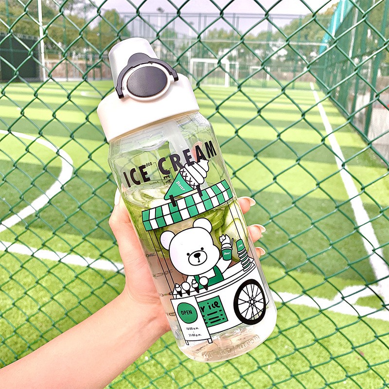 Bình nước dung tích 800ml kèm ống hút tiện dụng - UniLabel