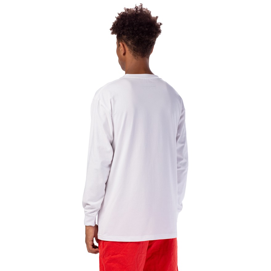 5THEWAY 5TW/RTW Long Sleeve Traditional Fit Tee Aka Áo Thun Trắng Tay Dài Logo Cam