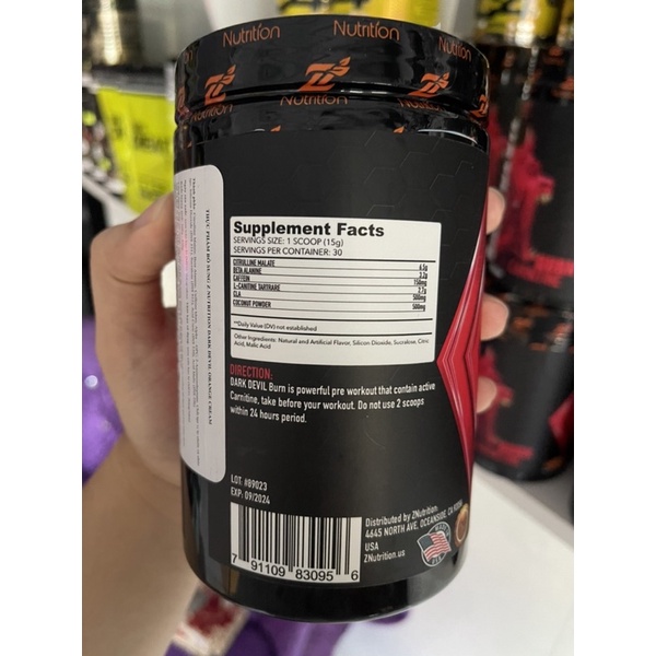 Dark Devil Burn Carnitine pre workout tăng sức mạnh kèm đốt mỡ
