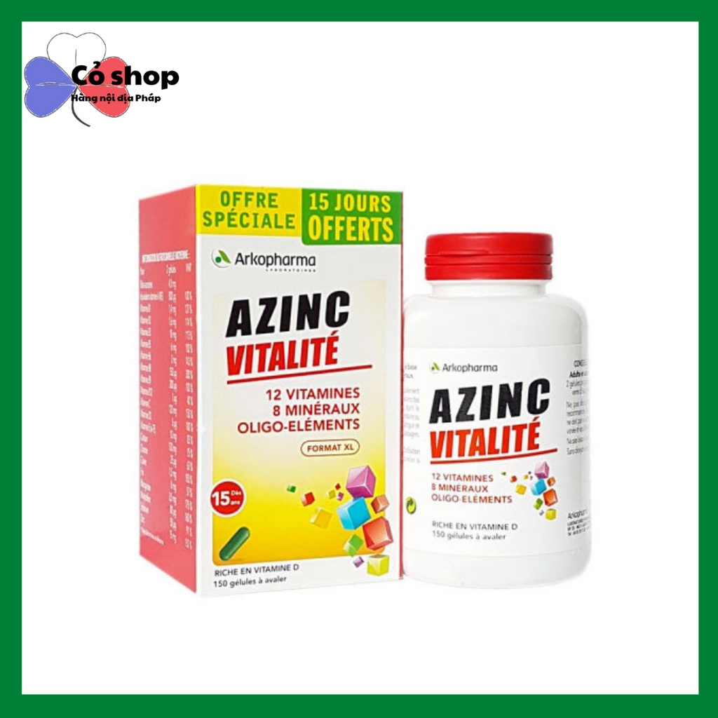 Vitamin tổng hợp cho người từ 15 tuổi Azinc Vitalité chính hãng Pháp