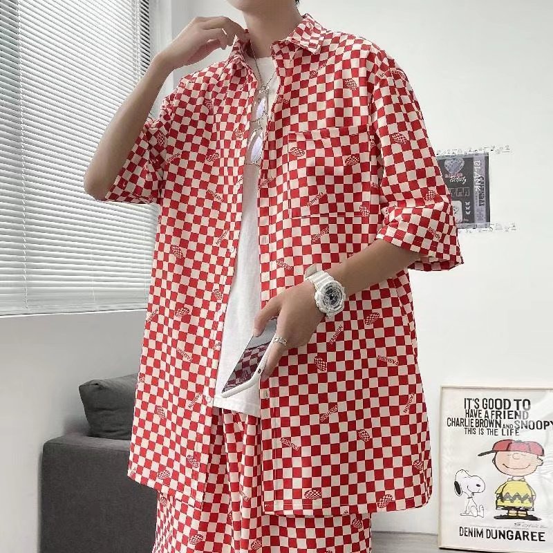 Áo Sơ Mi Tay Ngắn Dáng Rộng In Họa Tiết Thời Trang Mùa Hè Cho Nam size M-3XL