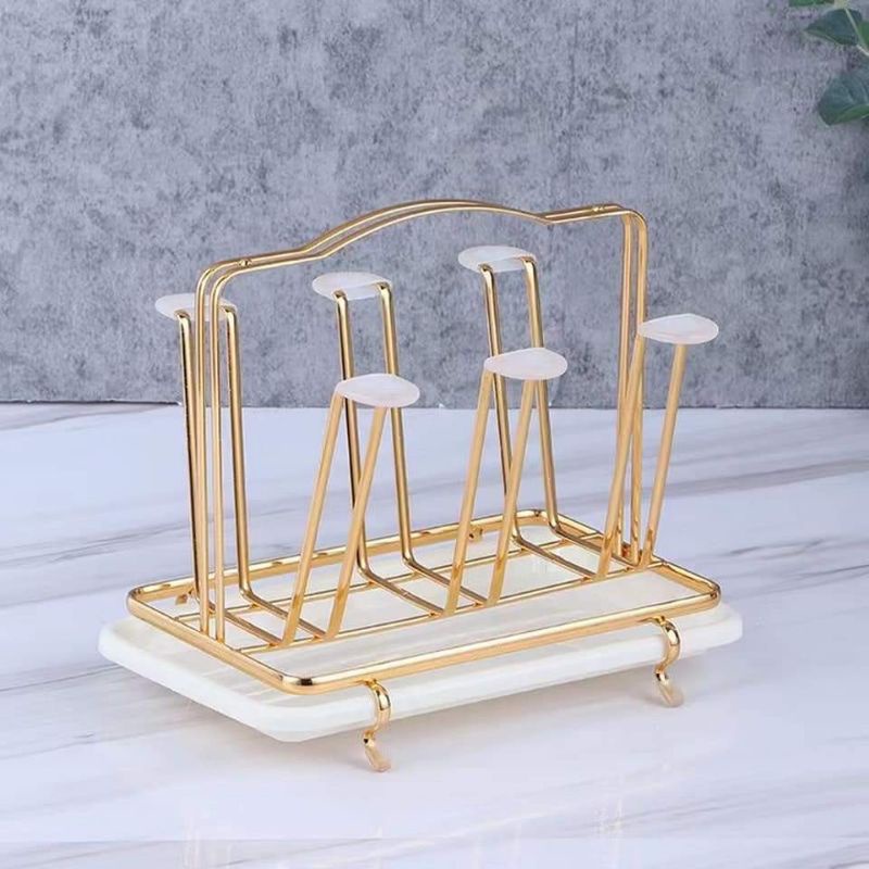 GIÁ ÚP CỐC INOX MẠ VÀNG CÓ KHAY HỨNG NƯỚC THEO PHONG CÁCH CHÂU ÂU