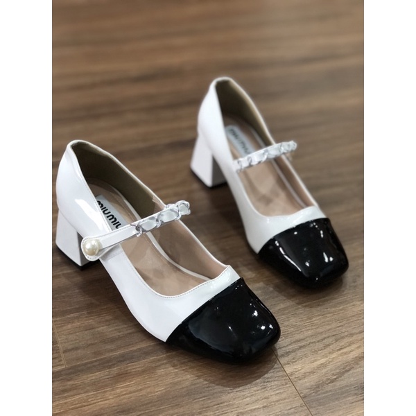 GIÀY SANDAL CAO GÓT NỮ GÓT VUÔNG PHỐI XÍCH NGỌC B15