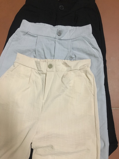Quần cullottes đũi xước chun sau