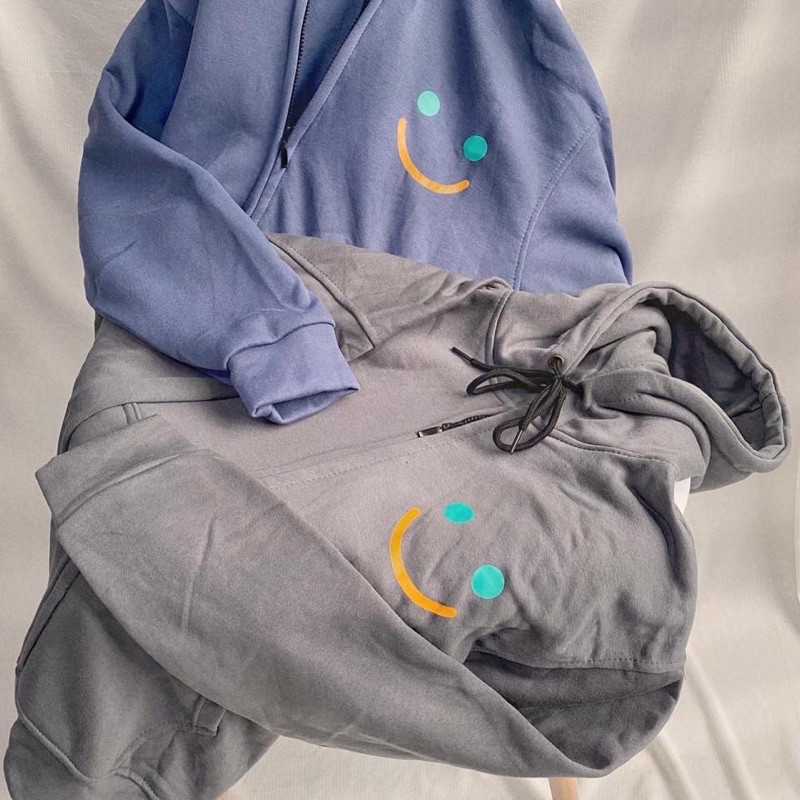 Áo khoác nỉ lót bông Mặt cười unisex | BigBuy360 - bigbuy360.vn