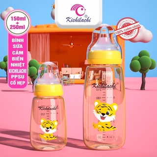 (Tặng núm ty thay thế) Bình sữa cổ hẹp PPSU cao cấp không BPA an toàn cho Bé 150ml - 250ml - KICHILACHI KICHI