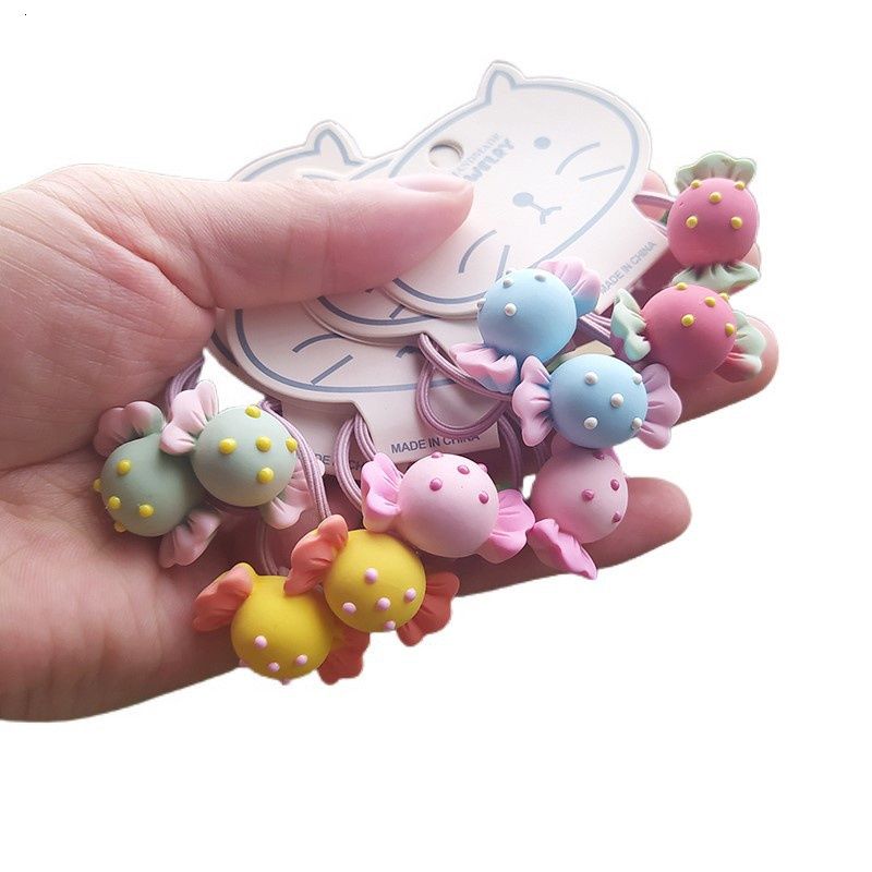 Set 2 Dây Cột Tóc Co Giãn Màu Sắc Ngọt Ngào Dễ Thương Cho Bé Gái