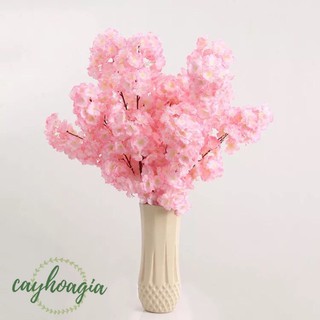 Cành đào hồng 4 nhánh - Cành đào giả 1M làm cây đào trang trí