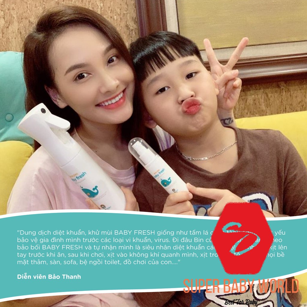 Xịt diệt khuẩn, khử mùi Baby Fresh an toàn cho bé 55ml JOONA BABY