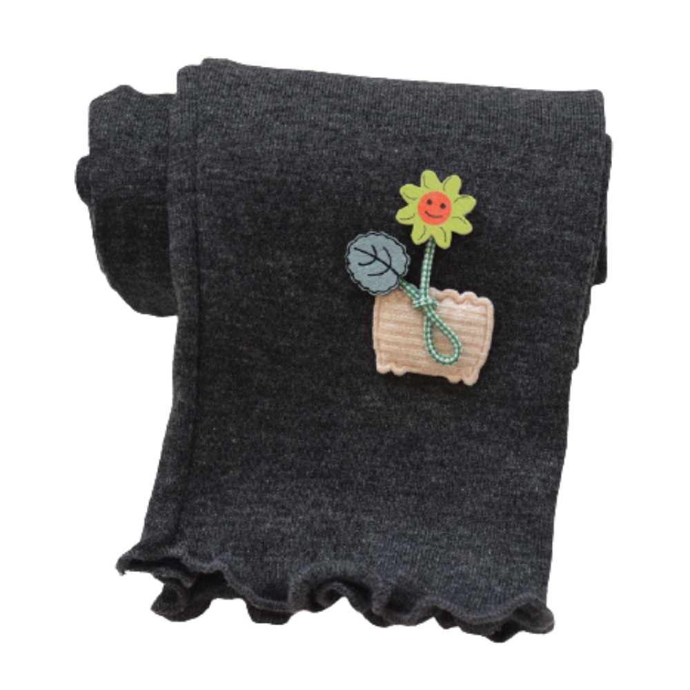 Quần legging cotton pha co giãn thoải mái đính hoa dễ thương thời trang cho bé gái