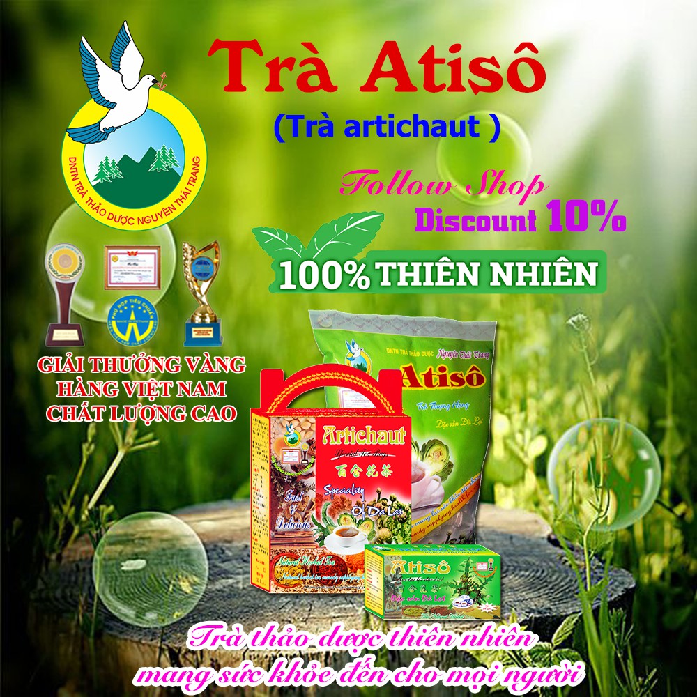 Trà Atisô (Artichoke Tea) Giúp Ăn Ngủ Ngon- Da Mặt Mịn Màng (Hộp 20Túi Lọc X 2g)- Nguyên Thái Trang - Loại Thượng Hạng