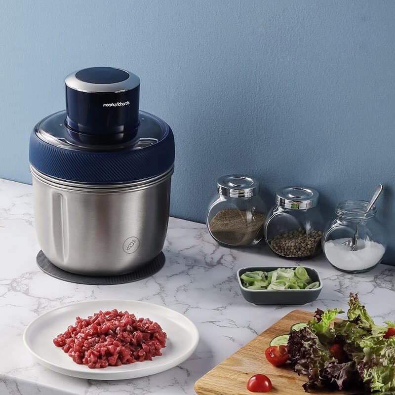 Máy xay thịt đa năng 300W MORPHY RICHARDS 3 cối inox kèm trục bóc tỏi
