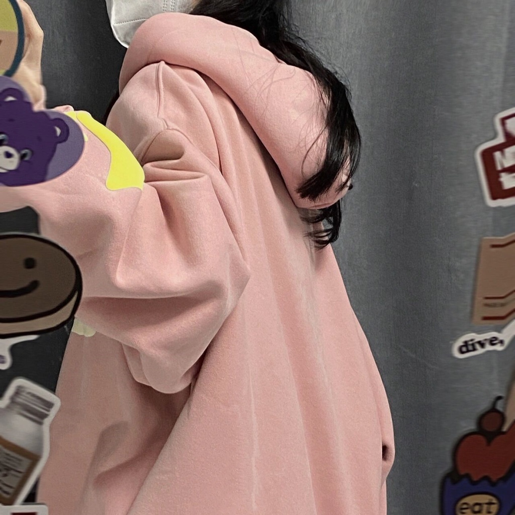 Áo Khoác Hoodie Tay Dài Dáng Rộng Bằng Vải Cotton Thời Trang Mùa Thu Mới Cho Nữ