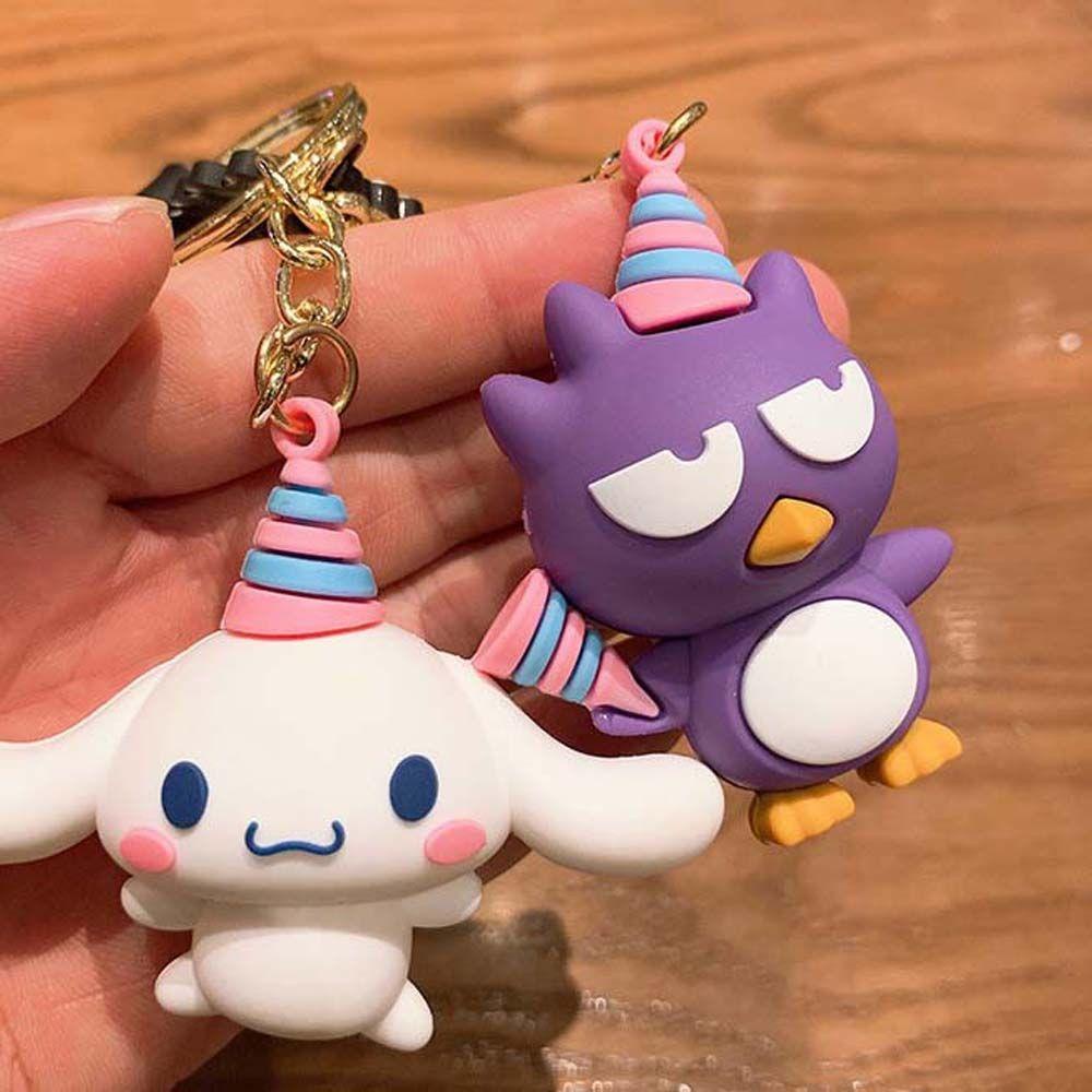 Móc Khóa Nhựa PVC In Hình Kuromi Và Hello Kitty REBUY1 Dễ Thương