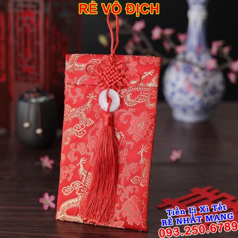 Bao lì xì gấm - HOA VĂN RỒNG NGỌC BỘI DỌC