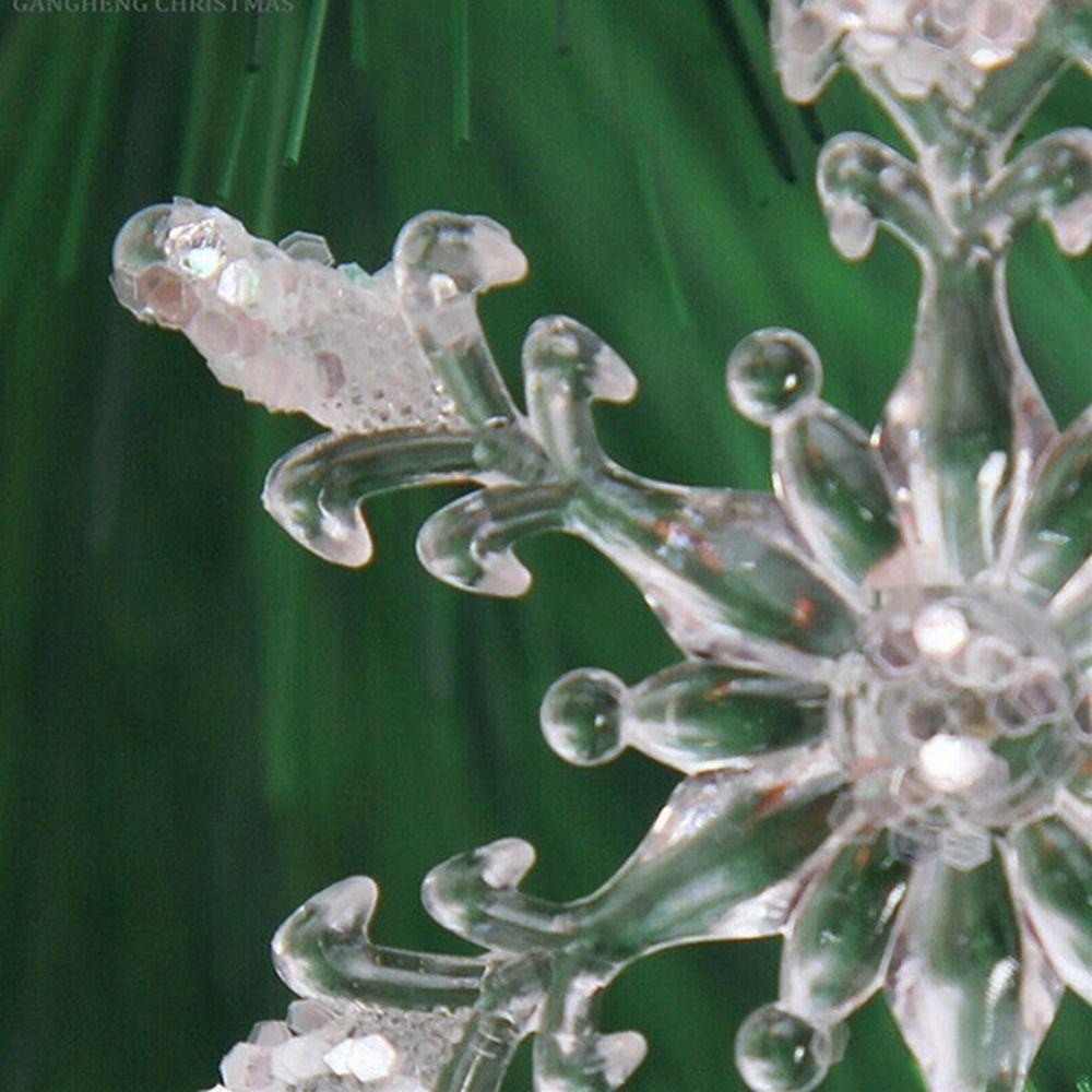 YIYU Hoa Tuyết Trong Suốt Treo Cây Thông Trang Trí Giáng Sinh Năm Mới