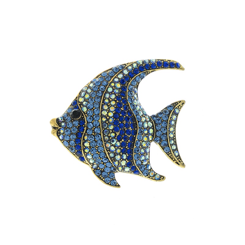 Ghim Cài Áo Hình Cá Đại Dương Đính Đá Thời Trang Âu Mỹ