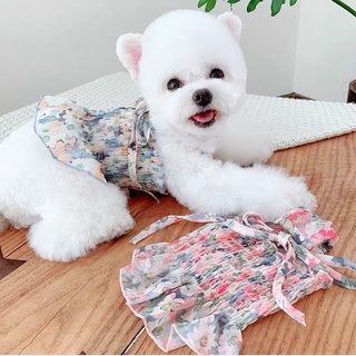 Váy yếm voan hoa cao cấp cho chó mèo, quần áo thú cưng - DP052