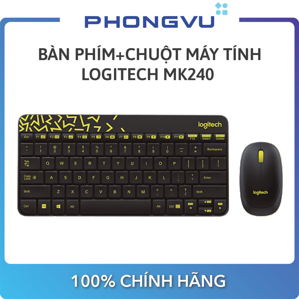 Bàn phím+Chuột máy tính Logitech MK240 (Đen) - Bảo hành 36 tháng