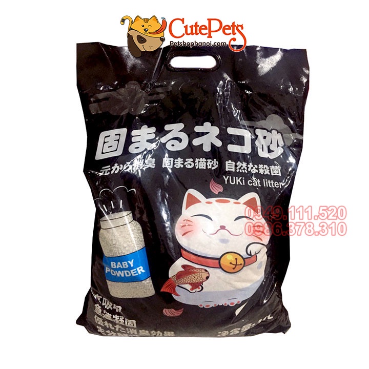Cát vệ sinh cho mèo, cát Yuki mèo thần tài tải 5 túi 8L - Phụ kiện thú cưng Hà Nội