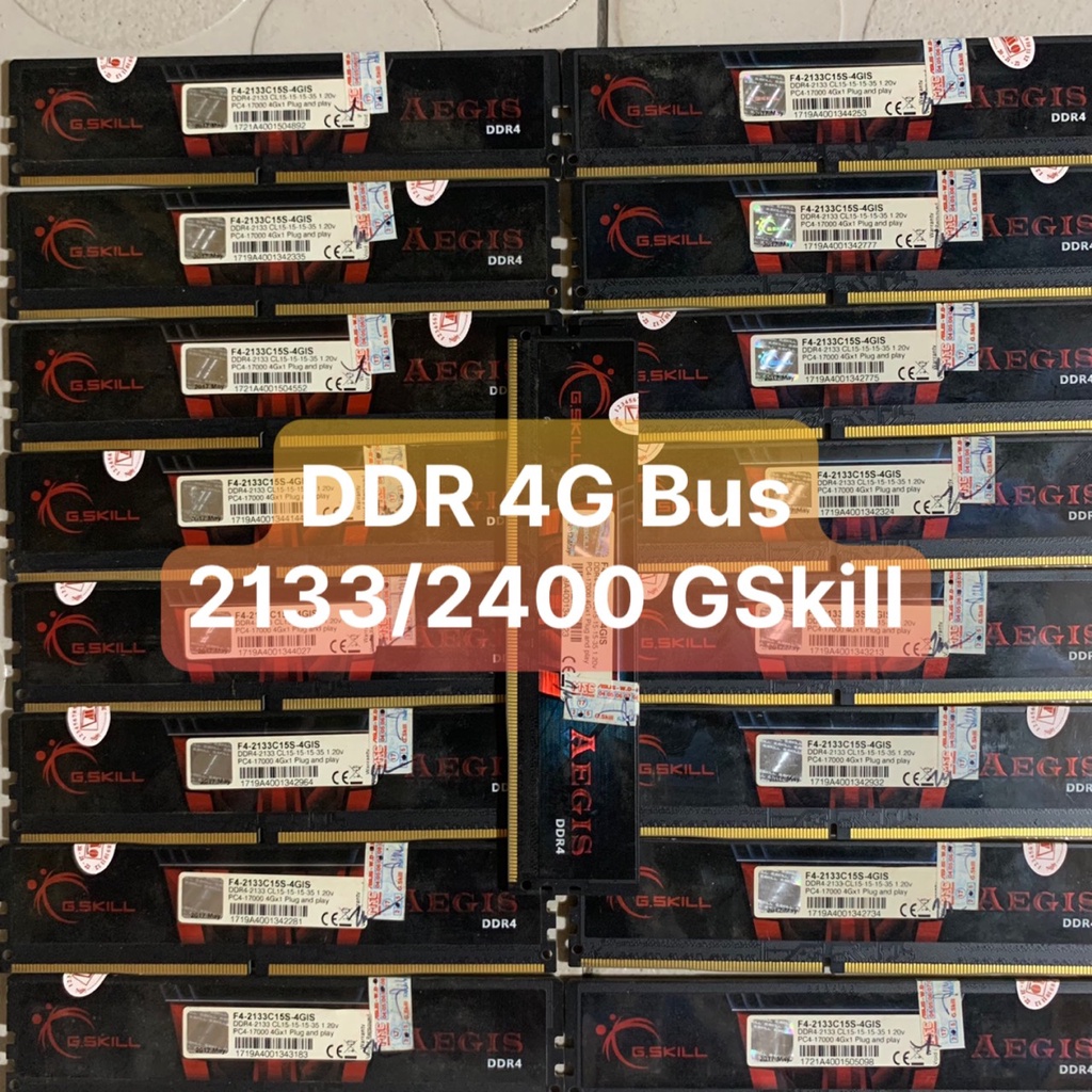 Ram DDR4 G.Skill Aegis(Ripjaws) 4GB - Bus 2133-2400 Tản Nhiệt Lá Và Thép Đẹp Không Kén Main - Vi Tính Bắc Hải