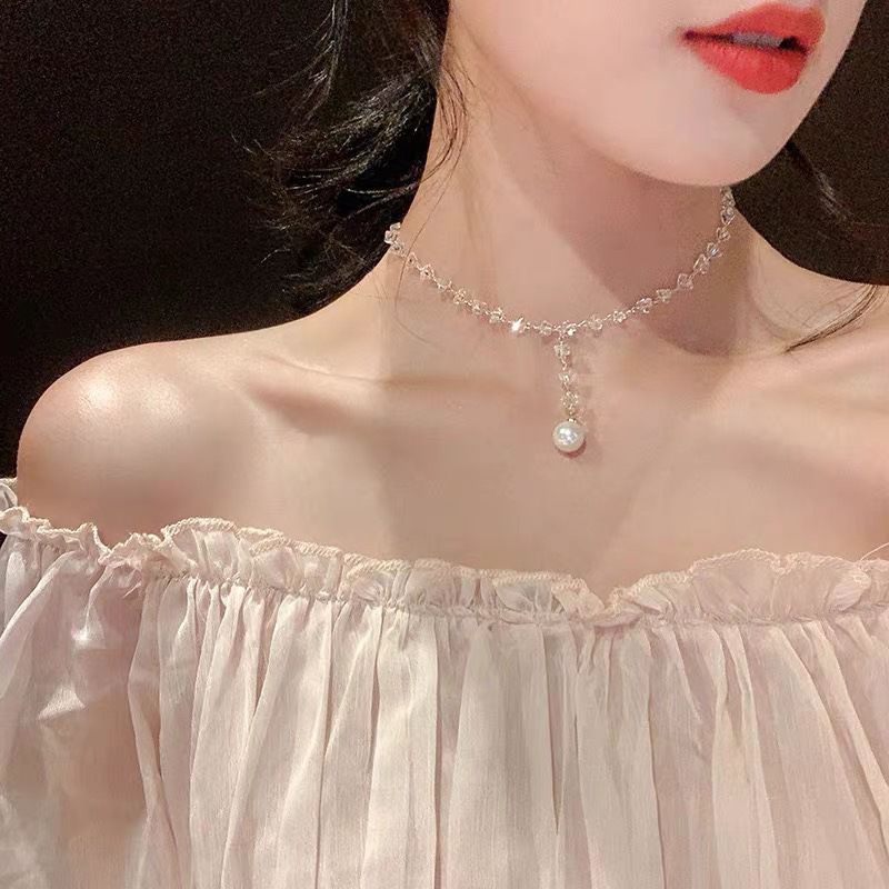 [HOT] VÒNG CỔ DÂY CHUYỀN CHOKER ĐÍNH ĐÁ ĐÍNH HẠT NGỌC NHÂN TẠO THỜI TRANG SANG TRỌNG PHONG CÁCH HÀN QUỐC 222VC055