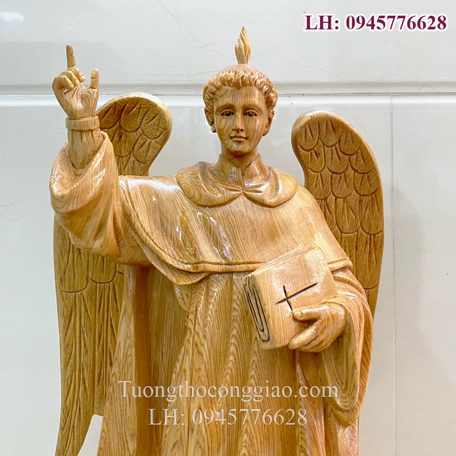 Tượng Thánh Vinh Sơn 50cm gỗ pơmu