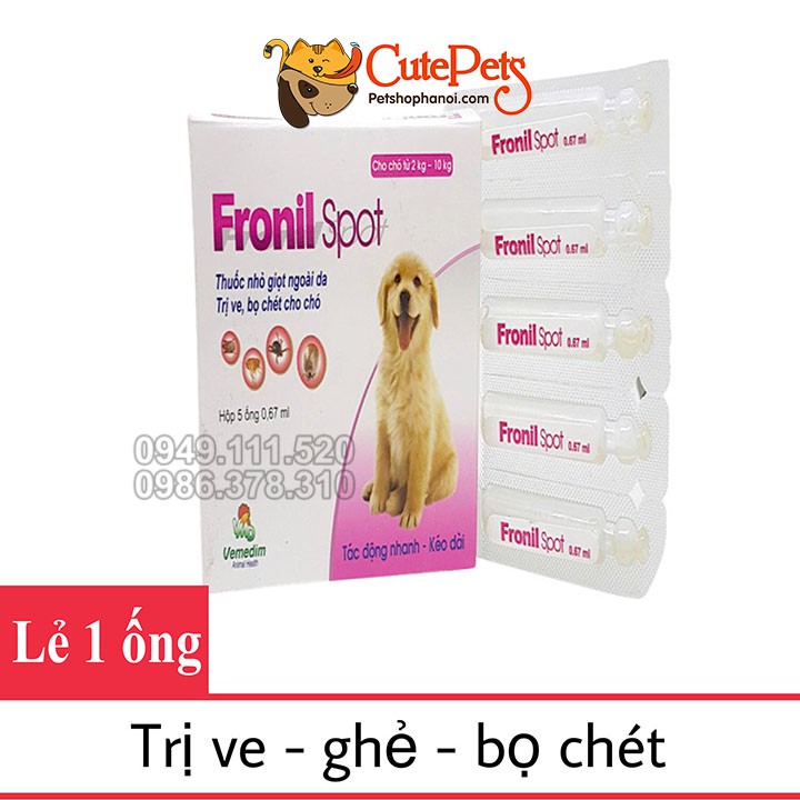 Fronil Spot, Trị bọ Nhỏ gáy diệt ve rận cho thú cưng CutePets