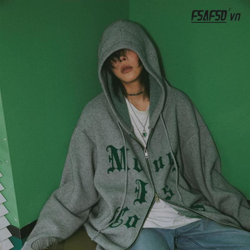 Áo Khoác Cardigan Dệt Kim Dáng Rộng Phối Hai Khóa Kéo Thời Trang Thu Đông Cho Cặp Đôi