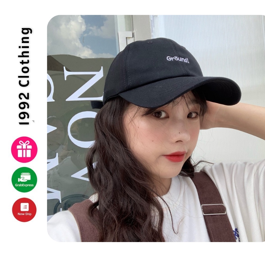 Mũ lưỡi trai ❤️ Nón kết thêu chữ GROUND phong cách Ulzzang form unisex nam nữ 1992 Clothing mã NK20