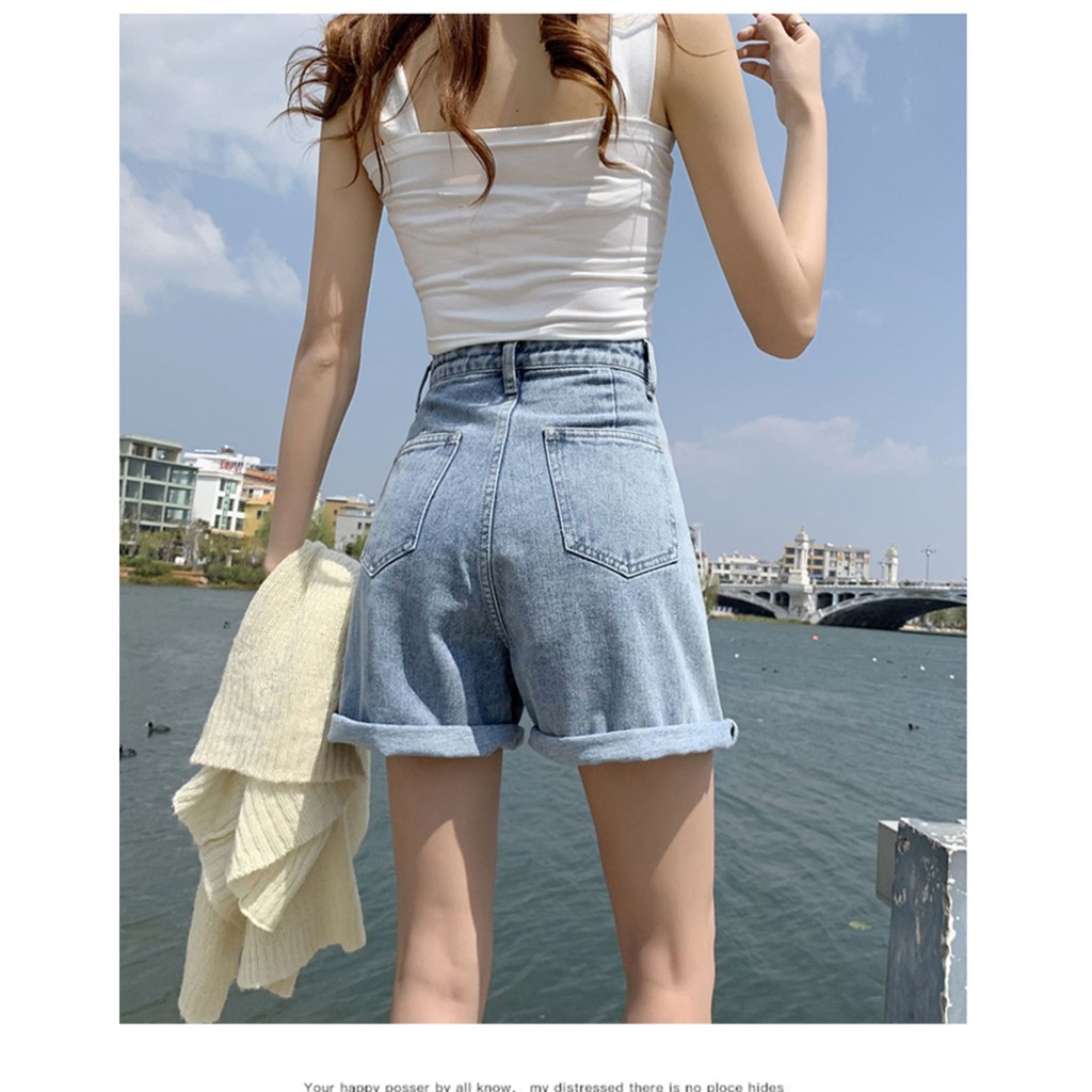 [ DỮ DẰNG ] QUẦN JEAN NGỐ LỬNG NỮ TRƠN CẠP CHỈNH LAI CUỐN MÀU XANH NHẠT CAO CẤP UTI PHONG CÁCH, FORM RỘNG THOẢI MÁI