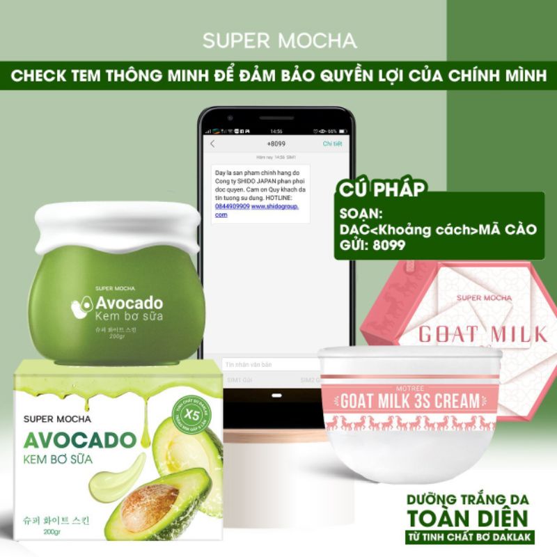 KEM BƠ SỮA AVOCADO MOCHA CHÍNH HÃNG