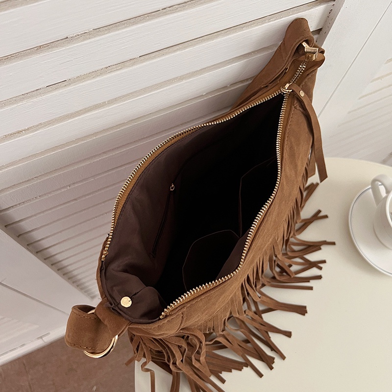 Ielgy Túi Đeo Vai Tua Rua Thiết Kế Cá Tính Độc Đáo Cổ Điển Cho Nữ