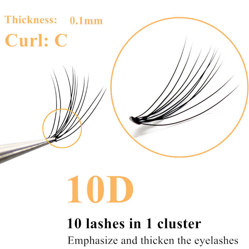 Lông mi giả cong chữ C dày 0.1mm dài 6mm-14mm dùng để ghép mi nối dài chuyên nghiệp hiệu ứng tự nhiên